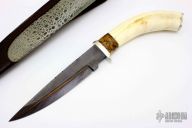 Hunter - Feather Pattern Damascus and Warthog