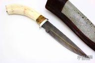 Hunter - Feather Pattern Damascus and Warthog