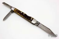 TB2005 Lockback Whittler - Antique Jigged Bone/Damascus