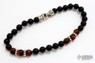 Silver Onyx and Tiger Eye Bracelet