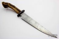 Damascus and Carved Stag Fighter