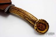 Damascus and Carved Stag Fighter