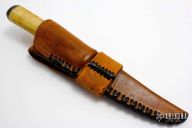 Damascus and Bone Fixed Blade