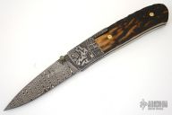 Damascus & Stag Side Lock Folder