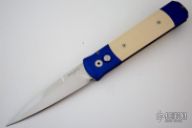 Godfather - Blue Handle w/ Ivory Micarta / High Polish
