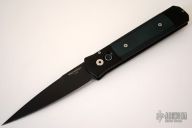 Godfather - Black/Green G10 Inlays / Black Plain Edge