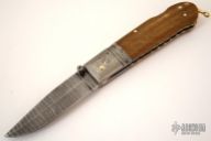 Damascus & Walrus Ivory Lockback