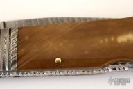 Damascus & Walrus Ivory Lockback