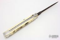 Damascus and Ivory Picklock - Skull Scrimshaw