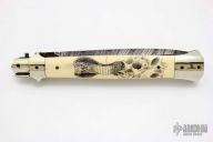 Damascus and Ivory Picklock - Skull Scrimshaw