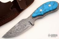 Damascus & Turquoise Fixed Blade