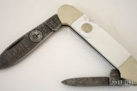 Two Blade Damascus & Pearl Folder (#874)