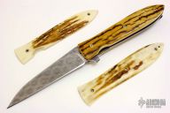 Large Wharncliffe LLF - Damascus and Mammoth Ivory