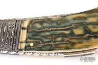 Large Damascus & Mammoth Ivory Lockback