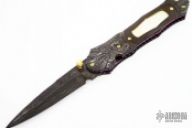 Damascus, Ebony & Pearl Folder