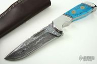 Damascus & Turquoise Fixed Blade