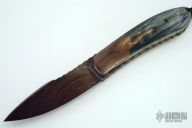 Small Damascus & Mammoth Ivory Fixed Blade