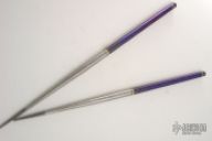 Titanium Chopsticks (Pair) - Purple - Gold Trim
