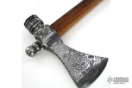Damascus Pipe Tomahawk w/ Hidden Knife