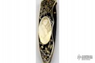 Engraved Damascus Folder