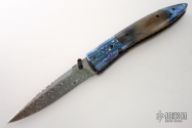 Blued Damascus & Mammoth Ivory Folder