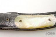 Damascus & Gold Lip Pearl Folder