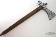 Damascus Pipe Tomahawk w/ Hidden Knife