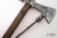 Damascus Pipe Tomahawk w/ Hidden Knife