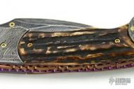 Damascus & Stag Karambit Folder