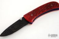 Damascus Linerlock Folder - Red