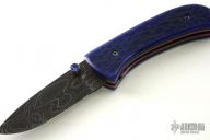 Damascus Linerlock Folder - Blue