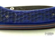 Damascus Linerlock Folder - Blue