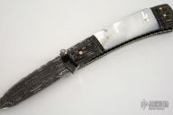 Damascus & Mother of Pearl Lockback