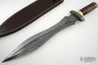 Damascus & Burl Wood Dagger
