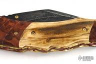Damascus, Burl Wood & Bone Folder