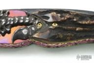 Carved Damascus & Stag Folder