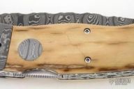 Damascus & Mammoth Ivory D/A Lockback