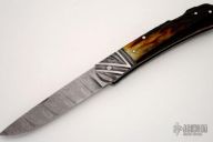 Damascus & Premium Stag Lockback