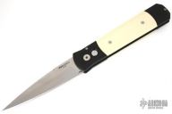 Godfather Tuxedo - Black Handle / Ivory Micarta Inlays / Satin Blade