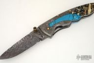 Damascus, Turquoise & Mammoth Folder