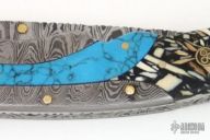 Damascus, Turquoise & Mammoth Folder