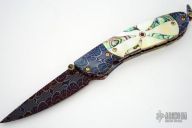 Damascus, Pearl & Abalone Folder