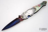 Engraved Nude Damascus Folder