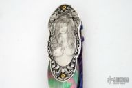 Engraved Nude Damascus Folder