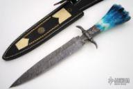 Damascus & Dyed Bone Dagger