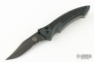 LTF-875 Large Tactical Fighter - Black Serrated Edge - Arizona Custom Knives