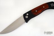 Brend Auto #3 - Black Handle w/ Cocobolo / Satin Plain Edge (1PR)