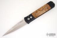 Godfather - Black Handle / Maple Burl Inlays / Mirror Polish