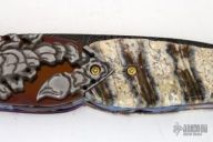 Assisted Carved Damascus & Mammoth Tooth Folder