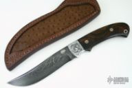 Motorcycle Chain Damascus Fixed Blade